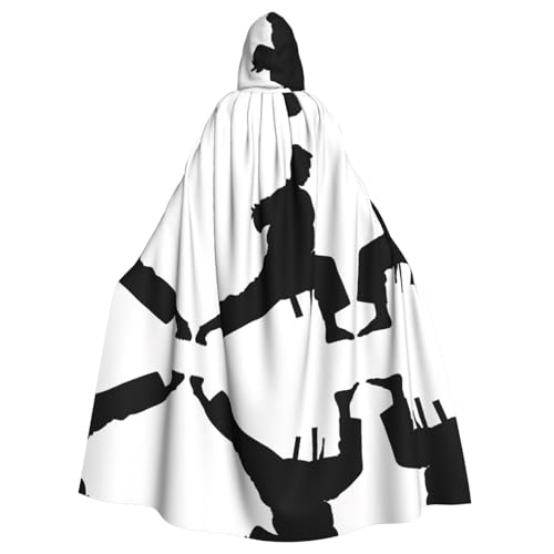 SHLXMDNZ (Karate Herren) bedruckter Kapuzenumhang Weihnachten Verkleidung Unisex Erwachsene Halloween Cosplay Kostüm für Männer und Frauen von SHLXMDNZ
