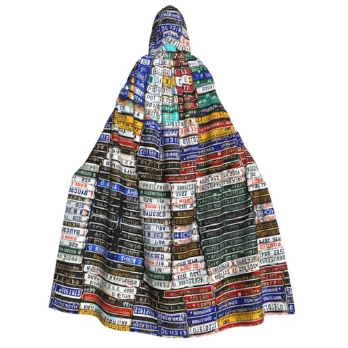 SHLXMDNZ (Kennzeichen) bedruckter dicker Kapuzenumhang, Unisex, Halloween-Umhang, Vampir, Hexe, Zauberer, Halloween, Weihnachten, Cosplay von SHLXMDNZ