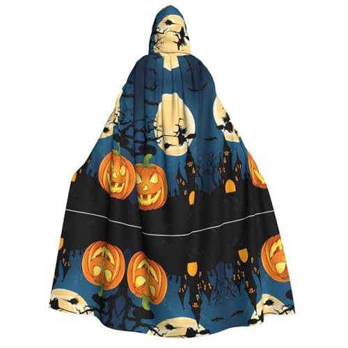 SHLXMDNZ (Kürbis Halloween) bedruckter dicker Kapuzenumhang Unisex Halloween Umhang Vampir Hexe Zauberer Halloween Weihnachten Cosplay von SHLXMDNZ