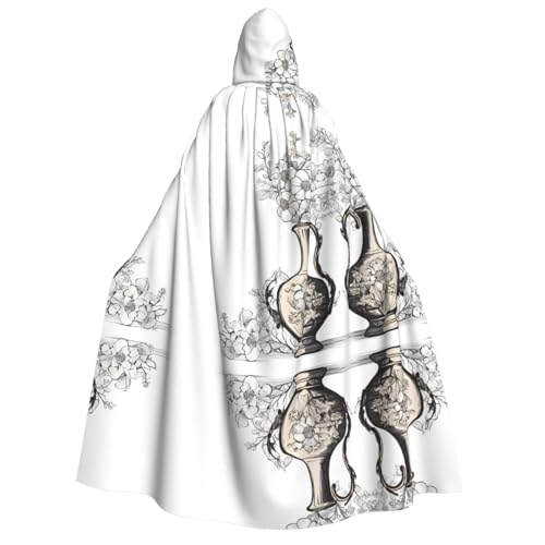 SHLXMDNZ (Lavendel und Gänseblümchen), bedruckter dicker Kapuzenumhang, Unisex, Halloween-Umhang, Vampir, Hexe, Zauberer, Halloween, Weihnachten, Cosplay von SHLXMDNZ
