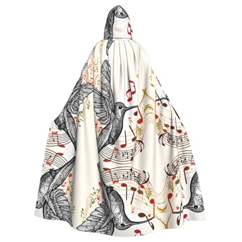 SHLXMDNZ (Musiksymbol) Kapuzenumhang mit Aufdruck, Weihnachts-Kostüm, Unisex, Erwachsene, Halloween, Cosplay, Kostüm für Männer und Frauen von SHLXMDNZ
