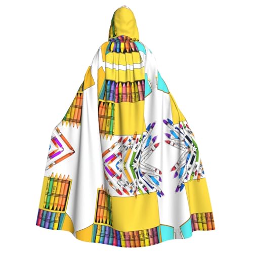 SHLXMDNZ (Niedliche Buntstift-Box) Druck Kapuzenumhang Weihnachten Verkleidung Unisex Erwachsene Halloween Cosplay Kostüm für Männer und Frauen von SHLXMDNZ