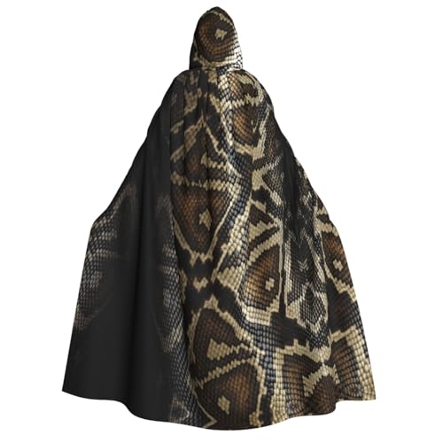 SHLXMDNZ (Schlangenhaut) bedruckter dicker Kapuzenumhang Unisex Halloween Umhang Vampir Hexe Zauberer Halloween Weihnachten Cosplay von SHLXMDNZ