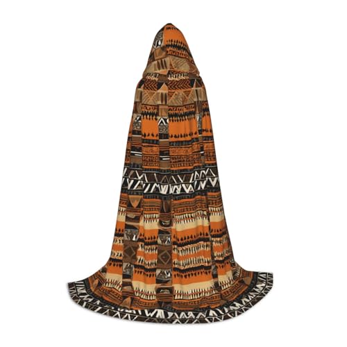 SHLXMDNZ Afrikanischer Schlammstoff, Tribal-Druck, Kapuzenumhang für Teenager, perfekter Umhang für Halloween und Themenpartys von SHLXMDNZ