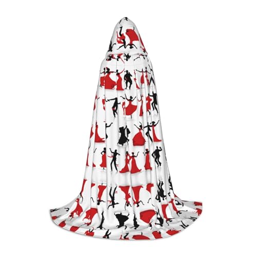 SHLXMDNZ Ballroom Dance Print Kapuzenumhang für Jugendliche, perfekter Umhang für Halloween und Themenpartys von SHLXMDNZ