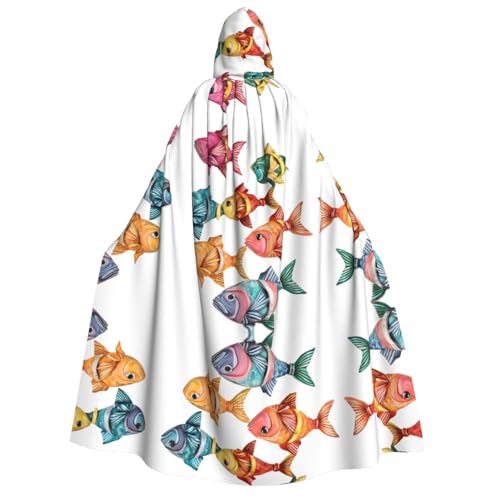 SHLXMDNZ Bedruckter dicker Kapuzenumhang, Unisex, Halloween-Umhang, Vampir, Hexe, Zauberer, Halloween, Weihnachten, Cosplay von SHLXMDNZ