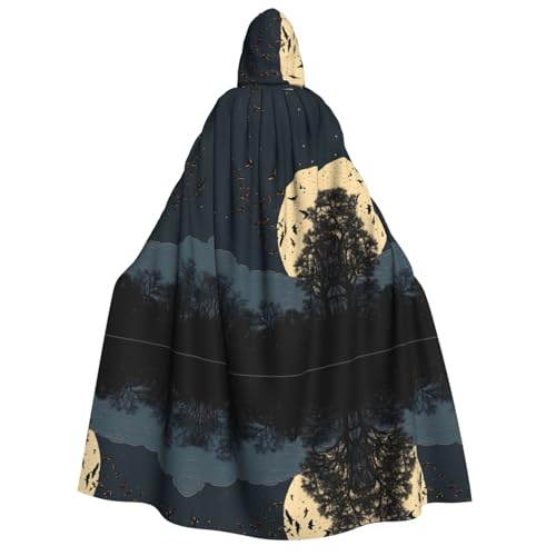 SHLXMDNZ Bedruckter dicker Kapuzenumhang, Unisex, Halloween-Umhang, Vampir, Hexe, Zauberer, Halloween, Weihnachten, Cosplay von SHLXMDNZ