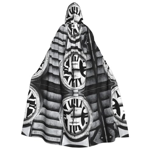 SHLXMDNZ Bedruckter dicker Kapuzenumhang mit Musik-Motiv, Unisex, Halloween-Umhang, Vampir, Hexe, Zauberer, Halloween, Weihnachten, Cosplay von SHLXMDNZ