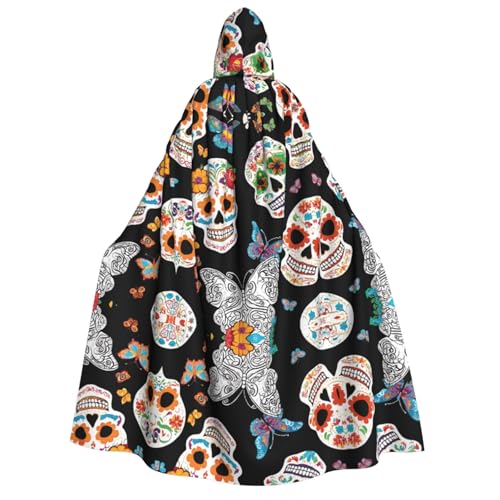 SHLXMDNZ Bedruckter dicker Kapuzenumhang mit Totenköpfen, Unisex, Halloween-Umhang, Vampir, Hexe, Zauberer, Halloween, Weihnachten, Cosplay SHLXMDNZ Bedruckter dicker Kapuzenumhang mit Totenköpfen, Unisex, Halloween-Umhang, Vampir, Hexe, Zauberer, Halloween, Weihnachten, Cosplay von SHLXMDNZ