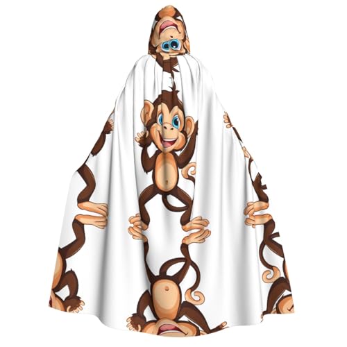 SHLXMDNZ Bedruckter dicker Kapuzenumhang mit süßem Affe, Unisex, Halloween-Umhang, Vampir, Hexe, Zauberer, Halloween, Weihnachten, Cosplay SHLXMDNZ Bedruckter dicker Kapuzenumhang mit süßem Affe, Unisex, Halloween-Umhang, Vampir, Hexe, Zauberer, Halloween, Weihnachten, Cosplay von SHLXMDNZ