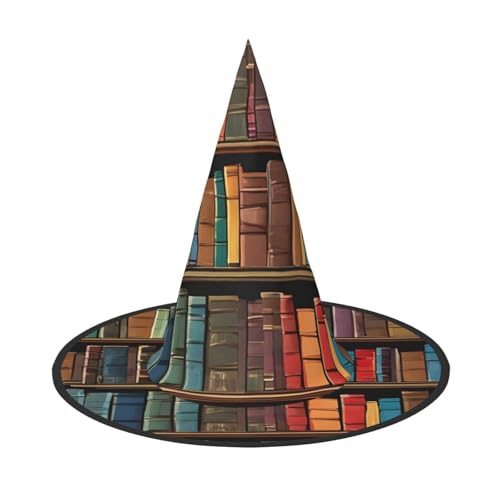 SHLXMDNZ Bibliothek, Bücherregal, Druck, Halloween, Hexenhut, Cosplay, für Frauen, Zaubererhut, Maskerade, Halloween, Party-Zubehör SHLXMDNZ Bibliothek, Bücherregal, Druck, Halloween, Hexenhut, Cosplay, für Frauen, Zaubererhut, Maskerade, Halloween, Party-Zubehör von SHLXMDNZ