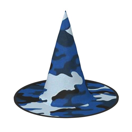 SHLXMDNZ Blauer Camouflage-Druck, Halloween, Hexenhut, Cosplay, für Frauen, Zaubererhut, Maskerade, Halloween-Party-Zubehör SHLXMDNZ Blauer Camouflage-Druck, Halloween, Hexenhut, Cosplay, für Frauen, Zaubererhut, Maskerade, Halloween-Party-Zubehör von SHLXMDNZ