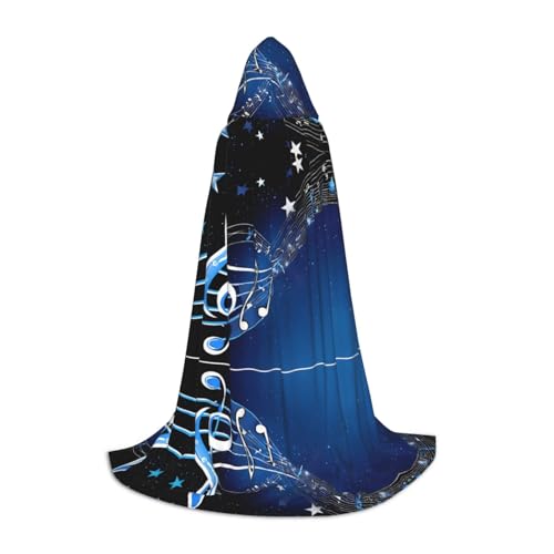 SHLXMDNZ Blauer Kapuzenumhang mit Musikaufdruck für Jugendliche, perfekter Umhang für Halloween und Themenpartys SHLXMDNZ Blauer Kapuzenumhang mit Musikaufdruck für Jugendliche, perfekter Umhang für Halloween und Themenpartys von SHLXMDNZ