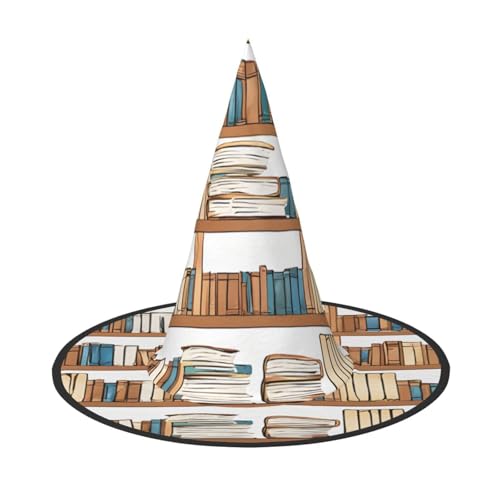 SHLXMDNZ Bücherregal-Kollektion und Leiter-Druck, Halloween, Kegel, Hexenhut, Cosplay, für Frauen, Zaubererhut, Maskerade, Halloween-Party-Zubehör SHLXMDNZ Bücherregal-Kollektion und Leiter-Druck, Halloween, Kegel, Hexenhut, Cosplay, für Frauen, Zaubererhut, Maskerade, Halloween-Party-Zubehör von SHLXMDNZ