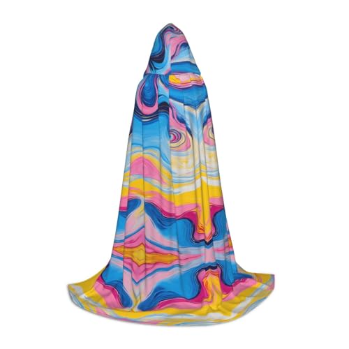 SHLXMDNZ Bunter Batikdruck mit Kapuze für Jugendliche, perfekter Umhang für Halloween und Themenpartys SHLXMDNZ Bunter Batikdruck mit Kapuze für Jugendliche, perfekter Umhang für Halloween und Themenpartys von SHLXMDNZ