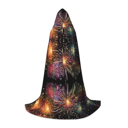 SHLXMDNZ Explosion Firework 3D-Druck Kapuzenumhang für Jugendliche, perfekter Umhang für Halloween und Themenpartys von SHLXMDNZ