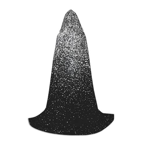 SHLXMDNZ Glänzender silberfarbener Kapuzenumhang mit Glitzer-Aufdruck für Jugendliche, perfekter Umhang für Halloween und Themenpartys SHLXMDNZ Glänzender silberfarbener Kapuzenumhang mit Glitzer-Aufdruck für Jugendliche, perfekter Umhang für Halloween und Themenpartys von SHLXMDNZ