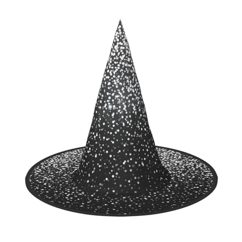 SHLXMDNZ Glänzender silberner Glitzer-Druck, Halloween, Hexenhut, Cosplay, für Frauen, Zaubererhut, Maskerade, Halloween-Party-Zubehör SHLXMDNZ Glänzender silberner Glitzer-Druck, Halloween, Hexenhut, Cosplay, für Frauen, Zaubererhut, Maskerade, Halloween-Party-Zubehör von SHLXMDNZ