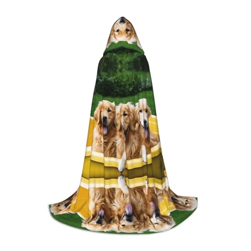 SHLXMDNZ Golden Retriever Kapuzenumhang für Jugendliche, perfekter Umhang für Halloween und Themenpartys von SHLXMDNZ