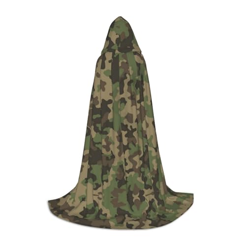 SHLXMDNZ Grüner Camouflage-Umhang mit Kapuze für Jugendliche, perfekter Umhang für Halloween und Themenpartys SHLXMDNZ Grüner Camouflage-Umhang mit Kapuze für Jugendliche, perfekter Umhang für Halloween und Themenpartys von SHLXMDNZ