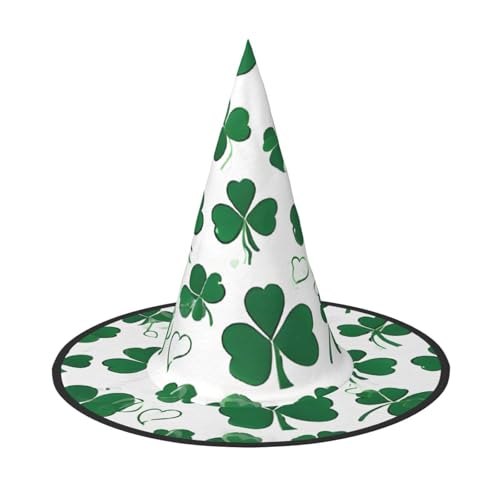 SHLXMDNZ Happy St. Patrick's Day Druck Halloween Kegel Hexenhut Cosplay für Frauen Zauberer Hut Maskerade Halloween Party Zubehör von SHLXMDNZ