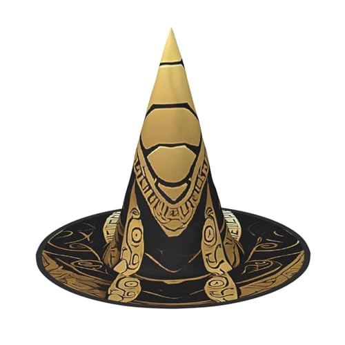SHLXMDNZ Hawaiianischer Tapa-Honu-Schildkröten-Druck, Halloween, Hexenhut, Cosplay, für Frauen, Zaubererhut, Maskerade, Halloween-Party-Zubehör von SHLXMDNZ