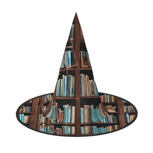 SHLXMDNZ Hexenhut mit Bücher-Druck, Halloween, Hexenhut, Cosplay, für Frauen, Zaubererhut, Maskerade, Halloween-Party-Zubehör SHLXMDNZ Hexenhut mit Bücher-Druck, Halloween, Hexenhut, Cosplay, für Frauen, Zaubererhut, Maskerade, Halloween-Party-Zubehör von SHLXMDNZ