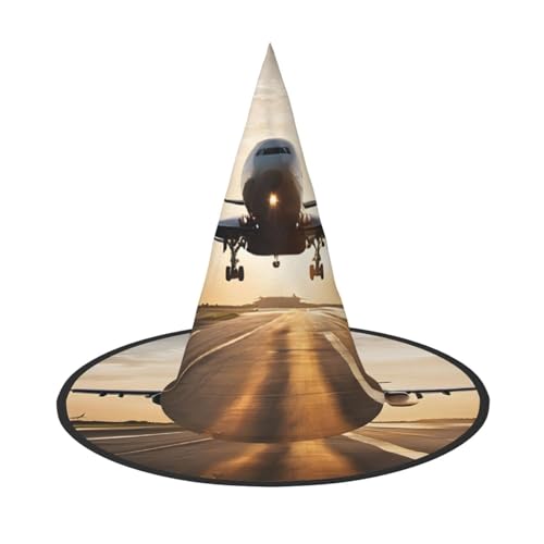 SHLXMDNZ Hexenhut mit Flugzeugdruck, Halloween, Kegel, Cosplay, für Damen, Zaubererhut, Maskerade, Halloween-Party-Zubehör SHLXMDNZ Hexenhut mit Flugzeugdruck, Halloween, Kegel, Cosplay, für Damen, Zaubererhut, Maskerade, Halloween-Party-Zubehör von SHLXMDNZ