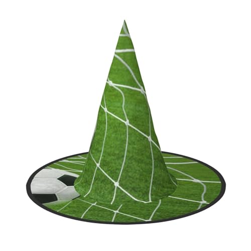 SHLXMDNZ Hexenhut mit Fußball-Druck, Halloween, Cosplay, für Damen, Zaubererhut, Maskerade, Halloween-Party-Zubehör von SHLXMDNZ