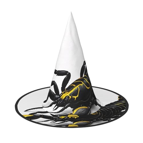 SHLXMDNZ Hexenhut mit Skorpion-Druck, Halloween, Cosplay, für Frauen, Zaubererhut, Maskerade, Halloween-Party-Zubehör von SHLXMDNZ
