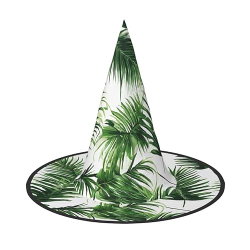 SHLXMDNZ Hexenhut mit grünen Blättern, für Halloween, Cosplay, Zaubererhut, Maskerade, Halloween-Party-Zubehör von SHLXMDNZ