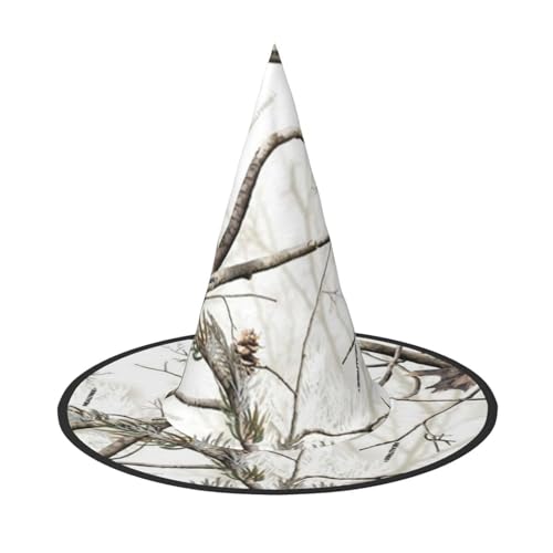 SHLXMDNZ Hexenhut mit weißen Bäumen, Camouflage-Druck, Halloween, Cosplay, für Frauen, Zaubererhut, Maskerade, Halloween-Party-Zubehör SHLXMDNZ Hexenhut mit weißen Bäumen, Camouflage-Druck, Halloween, Cosplay, für Frauen, Zaubererhut, Maskerade, Halloween-Party-Zubehör von SHLXMDNZ