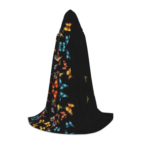 SHLXMDNZ Hübscher Kapuzenumhang mit Schmetterlingsdruck für Jugendliche, perfekter Umhang für Halloween und Themenpartys SHLXMDNZ Hübscher Kapuzenumhang mit Schmetterlingsdruck für Jugendliche, perfekter Umhang für Halloween und Themenpartys von SHLXMDNZ
