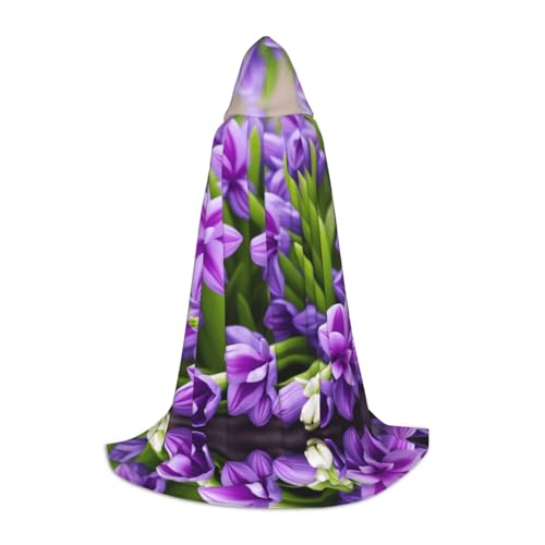 SHLXMDNZ Hyazinthen-Umhang mit violettem Aufdruck für Teenager, perfekter Umhang für Halloween und Themenpartys von SHLXMDNZ