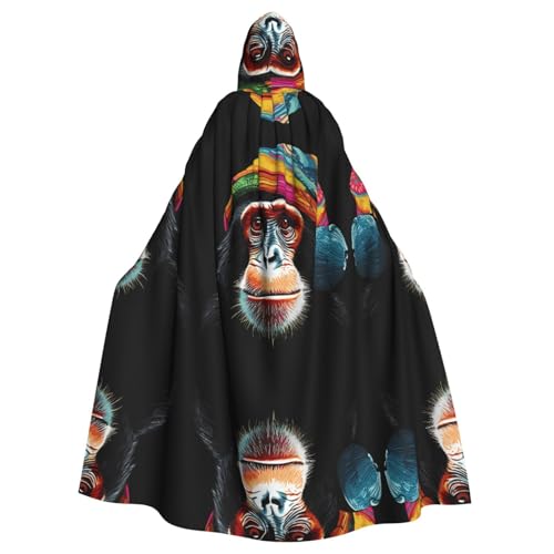 SHLXMDNZ Kapuzenumhang mit Affenmotiv, Unisex, Erwachsene, Halloween, Cosplay, für Männer und Frauen SHLXMDNZ Kapuzenumhang mit Affenmotiv, Unisex, Erwachsene, Halloween, Cosplay, für Männer und Frauen von SHLXMDNZ