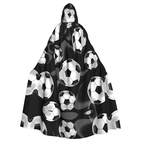 SHLXMDNZ Kapuzenumhang mit Fußball-Motiv, Unisex, Erwachsene, Halloween, Cosplay, für Männer und Frauen, Schwarz SHLXMDNZ Kapuzenumhang mit Fußball-Motiv, Unisex, Erwachsene, Halloween, Cosplay, für Männer und Frauen, Schwarz von SHLXMDNZ
