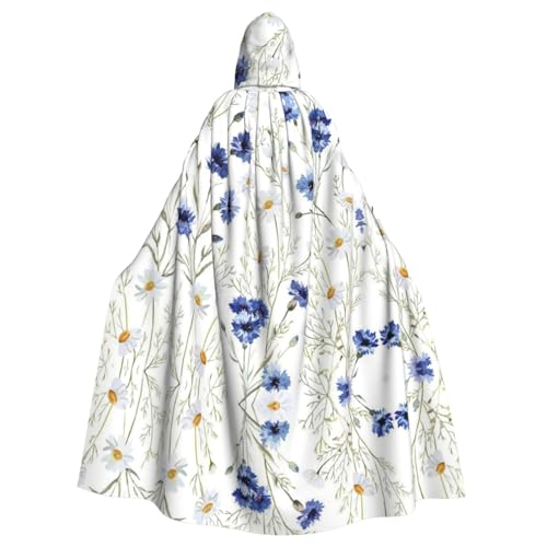 SHLXMDNZ Kapuzenumhang mit Gänseblümchen und Blumen und Kornblumen, Unisex, Erwachsene, Halloween, Cosplay, für Herren und Damen SHLXMDNZ Kapuzenumhang mit Gänseblümchen und Blumen und Kornblumen, Unisex, Erwachsene, Halloween, Cosplay, für Herren und Damen von SHLXMDNZ