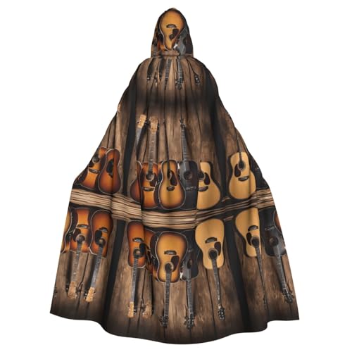 SHLXMDNZ Kapuzenumhang mit Gitarre, Bass, Musik, Musikinstrumente, Unisex, Erwachsene, Halloween, Cosplay, für Männer und Frauen von SHLXMDNZ