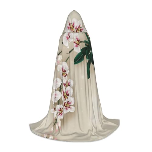 SHLXMDNZ Kapuzenumhang mit Glocken-Orchideen-Druck für Teenager, perfekter Umhang für Halloween und Themenpartys SHLXMDNZ Kapuzenumhang mit Glocken-Orchideen-Druck für Teenager, perfekter Umhang für Halloween und Themenpartys von SHLXMDNZ