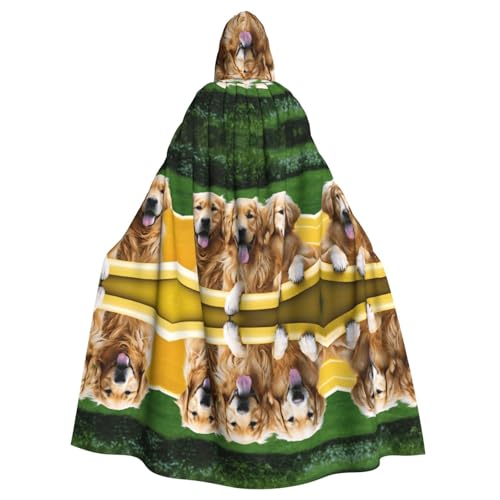 SHLXMDNZ Kapuzenumhang mit Golden Retriever für Hunde, Welpen, Haustiere, Unisex, Erwachsene, Halloween, Cosplay, für Männer und Frauen von SHLXMDNZ