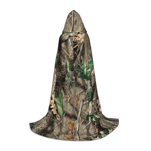 SHLXMDNZ Kapuzenumhang mit Harthölzer und Camouflage-Muster für Teenager, perfekter Umhang für Halloween und Themenpartys von SHLXMDNZ