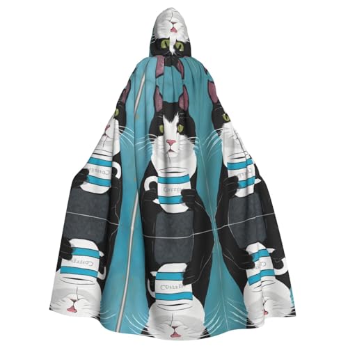 SHLXMDNZ Kapuzenumhang mit Katzenmotiv, Unisex, Erwachsene, Halloween, Cosplay, für Männer und Frauen SHLXMDNZ Kapuzenumhang mit Katzenmotiv, Unisex, Erwachsene, Halloween, Cosplay, für Männer und Frauen von SHLXMDNZ