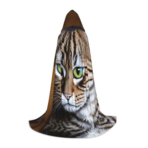 SHLXMDNZ Kapuzenumhang mit Katzenmotiv für Jugendliche, perfekter Umhang für Halloween und Themenpartys SHLXMDNZ Kapuzenumhang mit Katzenmotiv für Jugendliche, perfekter Umhang für Halloween und Themenpartys von SHLXMDNZ