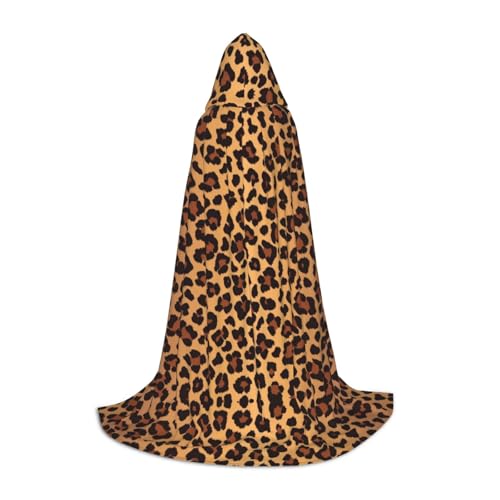 SHLXMDNZ Kapuzenumhang mit Leopardenmuster für Jugendliche, perfekter Umhang für Halloween und Themenpartys von SHLXMDNZ