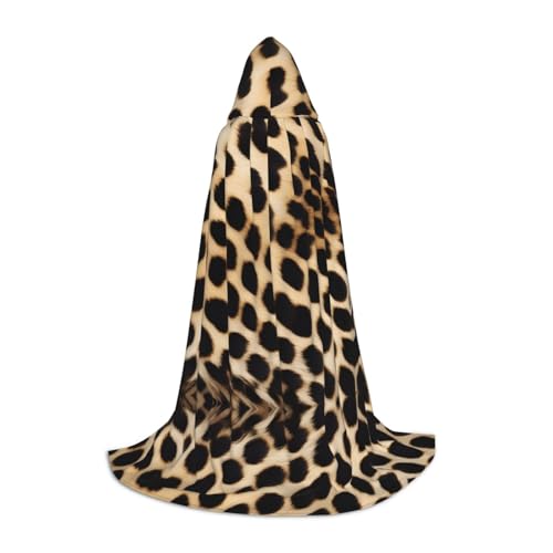 SHLXMDNZ Kapuzenumhang mit Leopardenmuster für Teenager, perfekter Umhang für Halloween und Themenpartys von SHLXMDNZ