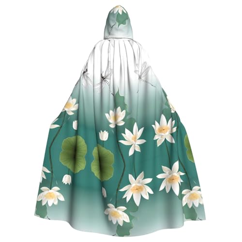 SHLXMDNZ Kapuzenumhang mit Libelle und Seerose, Unisex, Erwachsene, Halloween, Cosplay, für Herren und Damen von SHLXMDNZ