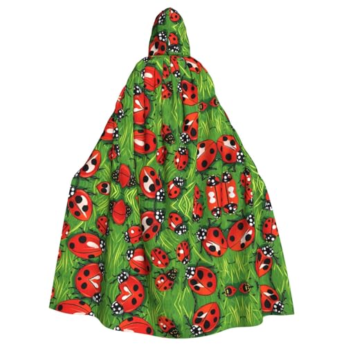 SHLXMDNZ Kapuzenumhang mit Marienkäfer-Aufdruck, Unisex, für Erwachsene, Halloween, Cosplay, für Männer und Frauen von SHLXMDNZ