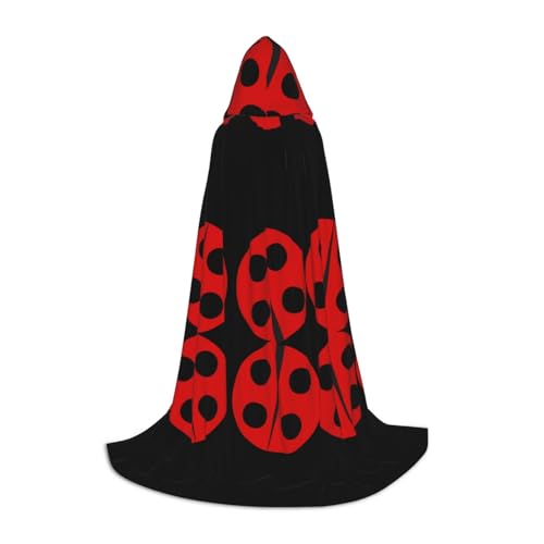 SHLXMDNZ Kapuzenumhang mit Marienkäfer-Aufdruck für Teenager, perfekter Umhang für Halloween und Themenpartys SHLXMDNZ Kapuzenumhang mit Marienkäfer-Aufdruck für Teenager, perfekter Umhang für Halloween und Themenpartys von SHLXMDNZ