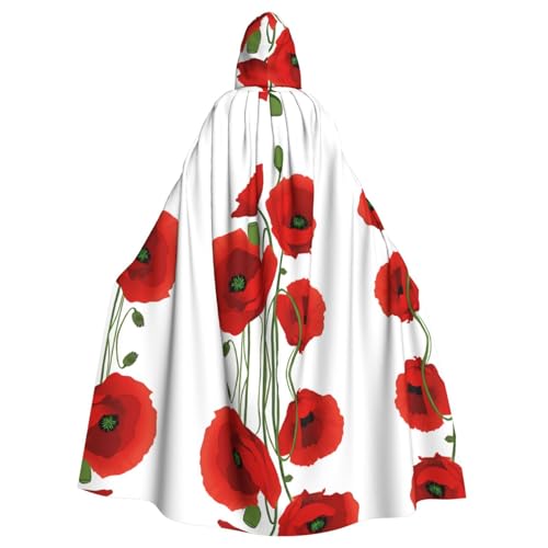 SHLXMDNZ Kapuzenumhang mit Mohnblumen-Aufdruck, Unisex, Erwachsene, Halloween, Cosplay, für Männer und Frauen SHLXMDNZ Kapuzenumhang mit Mohnblumen-Aufdruck, Unisex, Erwachsene, Halloween, Cosplay, für Männer und Frauen von SHLXMDNZ