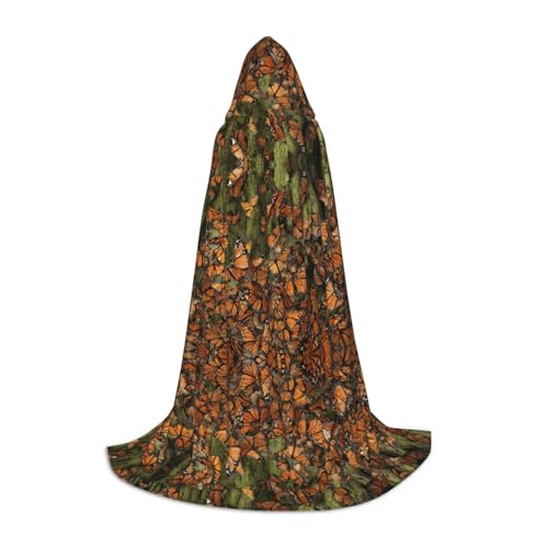 SHLXMDNZ Kapuzenumhang mit Monarch-Schmetterlings-Aufdruck für Jugendliche, perfekter Umhang für Halloween und Themenpartys SHLXMDNZ Kapuzenumhang mit Monarch-Schmetterlings-Aufdruck für Jugendliche, perfekter Umhang für Halloween und Themenpartys von SHLXMDNZ